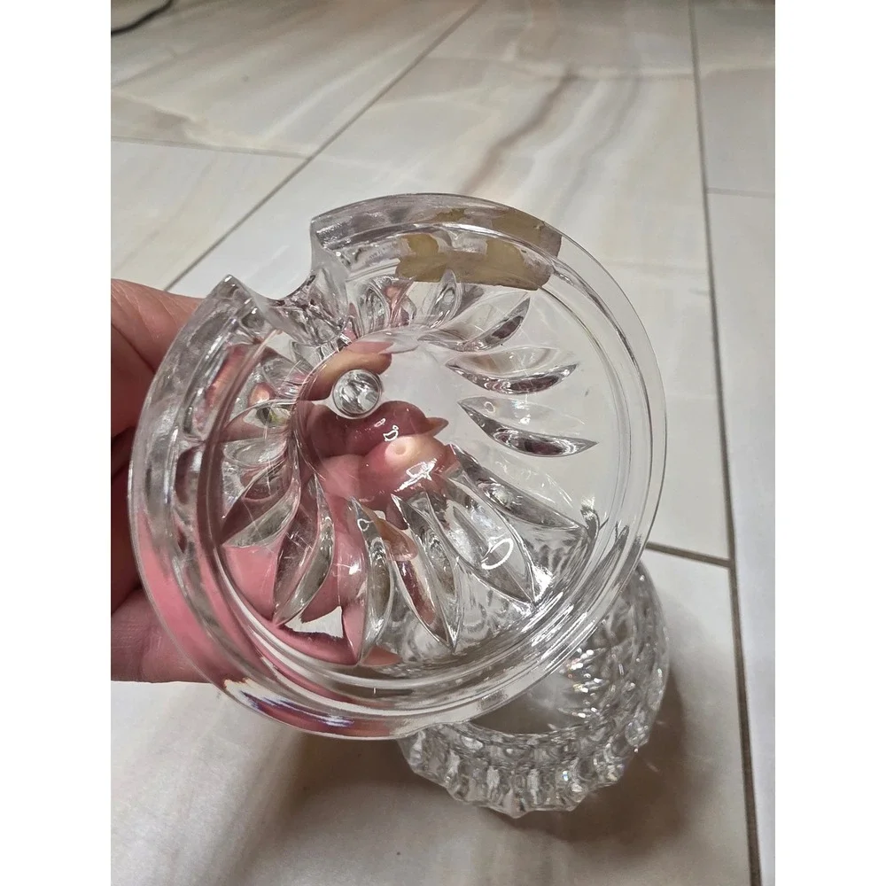 Gorham Full Lead Crystal Pear Trinket Box Nachtmann‎ West Germany Cut Glass Dish